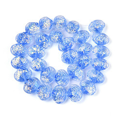 Королевский синий Нити из фольги в технике лэмпворк, формы раковины, королевский синий, 12.5~14x16~17x10~11 мм, отверстие : 1.2~1.4 мм, около 29~30 шт / нитка, 14.37~15.55'' (36.5~39.5 см)