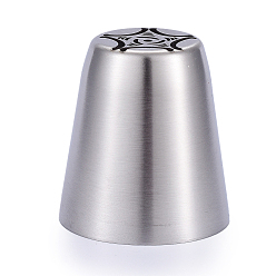 Stainless Steel Color Non-Tarnish Stainless Steel Russian Piping Tips, Cake Decorating Tips, for Cupcake Cookies Birthday Party, Stainless Steel Color, 40.5x37mm, Inner Diameter: 35mm