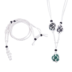 Белый Регулируемый плетеный нейлоновый шнур и шнуры из вощеной хлопчатобумажной нити мешочек макраме изготовление ожерелья, сменный камень, со стеклянными бусинами, белые, 18-7/8 дюйм (48 см)
