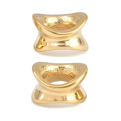 Chapado en Oro Real de 14K 304 bolas de acero inoxidable, forma de diábolo, real 14 k chapado en oro, 7.2x6.5x5 mm, agujero: 3.5 mm