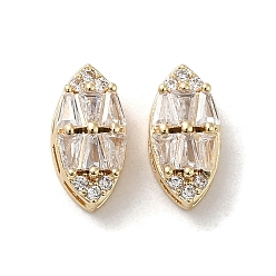 Plaqué 18K Or Véritable Laiton liens multi-brins, sans cadmium et sans nickel et sans plomb, avec la glace, connecteur oeil de cheval, réel 18 k plaqué or, 12x6x4.5mm, Trou: 2x0.6mm