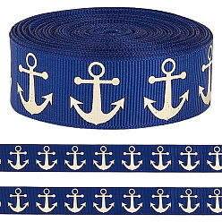 Синий 10ярдов полиэфирных лент, якорь рисунок, лямка для замены ручек сумки, синие, 7/8 дюйм (22 мм)
