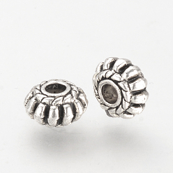 Antique Silver Tibetan Style Alloy Beads, Cadmium Free & Nickel Free & Lead Free, Lantern, Antique Silver, 8x4.5mm, Hole: 2mm, about 1380pcs/1000g
