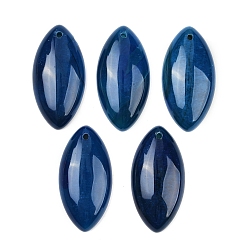 Синий Окрашенные естественный агат подвески, Очарование лошадиных глаз, синие, 40x20x7.5 мм, отверстие : 1.6 мм