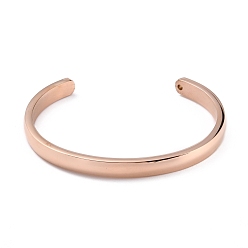 Розовое Золото Ионное покрытие (ip) 304 браслеты-манжеты из нержавеющей стали, розовое золото , внутренний диаметр: 1-3/4 ~2-3/8 дюйм (4.3~6 см)