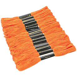 Orange Cotton Crochet Threads, Embroidery Threads, Yarn for Lace Hand Knitting, Orange, 1.4mm, about 8.20 Yards(7.5m)/skein, 15 skeins/set
