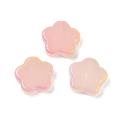 Темный Лосось Прозрачные стеклянные бусины, звезда, спекающийся лак, темный лосось, 14x15x5 мм, отверстие : 1.2 мм