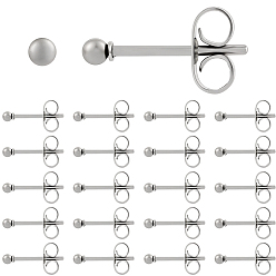 Нержавеющая Сталь Цвет 100шт. 304 круглые серьги-гвоздики из нержавеющей стали, цвет нержавеющей стали, 12x2 мм