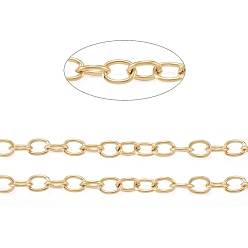 Золотой 304 кабельные цепи из нержавеющей стали, несварные, с катушкой, золотые, 8x6x1 мм, около 32.8 футов (10 м) / рулон