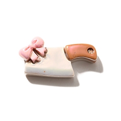 Посуда Гальваническое покрытие УФ-излучением непрозрачные банты тема смоляные кабошоны, радужный, кухонный нож, 25x11.5x6.5 мм