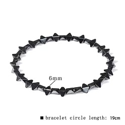 Bicone Браслеты из синтетических немагнитных гематитовых бусин для мужчин, двухконусные, 7.48 дюйм (19 см)