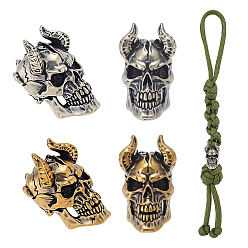 (52) Непрозрачная лаванда 4 шт. 2 цвета латунных бусин, роговой череп, разноцветные, 23x13x15 мм, отверстие : 5.6 мм, 2 шт / цвет