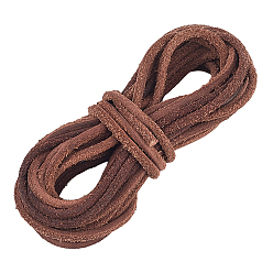 Кокосово-Коричневый 5 шнуры из коровьей кожи для рукоделия, круглые, кокосового коричневый, 3 мм, около 5.47 ярдов (5 м) / комплект