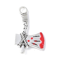 Другие Подвески из эмали и сплава, стойки покрытие, без кадмия, без никеля и без свинца, античное серебро, топор, 27.5x16.5x3.5 мм, отверстие : 2.8 мм