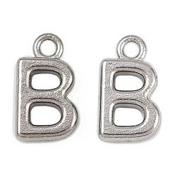 Letter B 304 прелести нержавеющей стали, полированный, цвет нержавеющей стали, В письме, 9x5x2 мм, отверстие : 1.2 мм