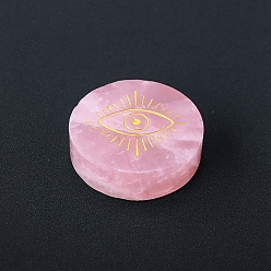 Evil Eye Натуральный розы украшения кварц дисплей, для домашнего офисного стола, плоско-круглые, злые глаза, 60 мм
