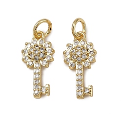 Настоящее золото 18K Латунные микро проложить кубического циркония подвески, Брелоки для ключей, с целью перехода в кольце, долговечный, без кадмия и без свинца, стойки покрытие, реальный 18 k позолоченный, 16x8x3 мм, отверстие : 2.5 мм