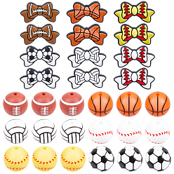 Mixed Shapes 12 стильные силиконовые бусины, фокусные бусы, разноцветные, разнообразные, 10~15x15~29x1~15 мм, отверстие : 2~2.5 мм