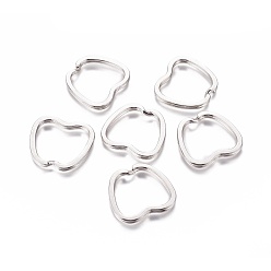 Platinum Iron Keychain Clasp Findings, Split Key Rings, Apple, Platinum, 33x30x4mm
