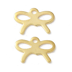 Золотой 201 подвески из нержавеющей стали, бантом прелести, золотые, 8x12x0.5 мм, отверстие : 1.2 мм