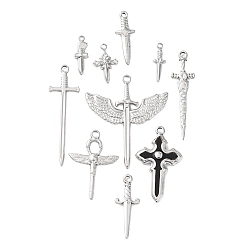 Нержавеющая Сталь Цвет 10 шт. 304 подвески из нержавеющей стали, крест очарование, цвет нержавеющей стали, 18~45x6.5~35.5x2~3 мм, отверстие : 1.5~2 мм