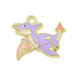 Дракон Подвески из эмали и сплава, золотые, дракон, 17.5x21x2 мм, отверстие : 2 мм