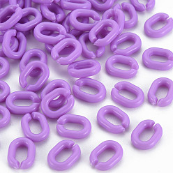 Medium Orchid Opaque Acrylic Linking Rings, Quick Link Connectors, For Jewelry Chains Making, Oval, Medium Orchid, 10x7.5x2.5mm, Hole: 3x5.5mm