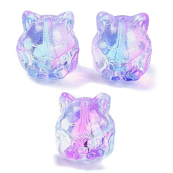 Средний Фиолетовый Прозрачная аэрозольная краска стеклянные шарики, лиса, средне фиолетовый, 15x14x13.5 мм, отверстие : 1.2 мм