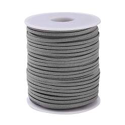 Gray 45M Faux Suede Cord, Faux Suede Lace, Gray, 2~2.5x1.5~2mm, about 50 Yards(45m)/Roll