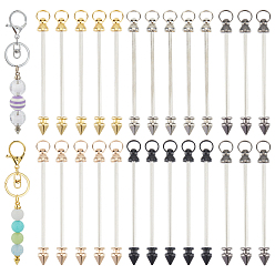 (52) Непрозрачная лаванда 30 шт. 5 брелок-планка из сплава и железа с возможностью бисероплетения, разноцветные, 87~89x8 мм, отверстие : 8 мм, 6 шт / цвет