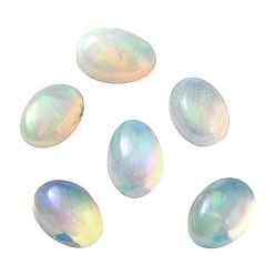 Oval Натуральные белые опаловые кабошоны, плоский зад, овальные, 6x4x3 мм, 6 шт