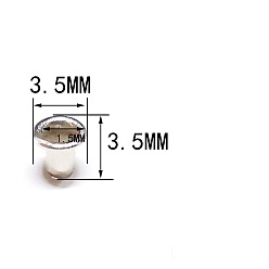 Серебро Латунные втулки, для изготовления пакетов, плоско-круглые, серебряные, 0.35x0.35 см, отверстие : 1.5 мм