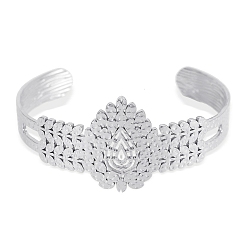 Нержавеющая Сталь Цвет Браслеты-манжеты из нержавеющей стали для женщин, слеза, цвет нержавеющей стали, 6-7/8 дюйм (17.6 см)