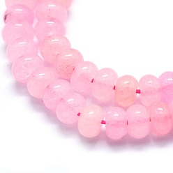 Rose Quartz Natural Rose Quartz Beads Strands, Rondelle, 8x5mm, Hole: 1mm, about 68pcs/strand, 15.15 inch(38.5cm)
