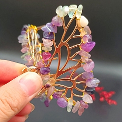 Фуксин Сплав клипы коготь волос, с естественным флюоритом, бабочка, аксессуары для волос для женщин и девочек, фуксиново-красные, 80x50x20 мм