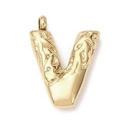 Letter V 304 подвески из нержавеющей стали, письмена, ионное покрытие (ip), Буква V, 22x16x4.5 мм, отверстие : 2.5 мм