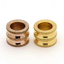 (52) Непрозрачная лаванда Текстурированные бусины из нержавеющей стали, Большой дыра колонка паз, разноцветные, 8x10 мм, отверстие : 6 мм