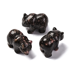 Родонит Украшения из натурального родонита, товары для украшения дома, белый медведь, 34~36x48~50x26~28 мм