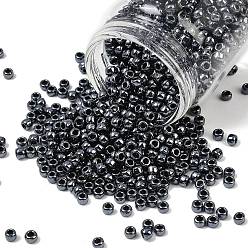 (81) Metallic Hematite Тохо 6/0 круглые бусины, японский бисер, (81) металлический гематит, 4 мм, отверстие : 1.5 мм, Около 840 шт / 50 г
