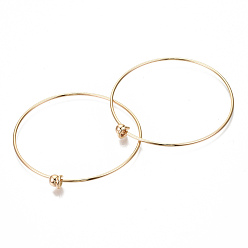 Real 18K Gold Plated Brass Bangles Making, Nickel Free, Real 18K Gold Plated, Inner Diameter: 2-3/8 inch(6.2cm), 1.5mm