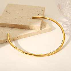 Золотой Простые 304 круглые ожерелья-манжеты из нержавеющей стали, модные украшения для женщин, золотые, внутренний диаметр: 4.92 дюйм (12.5 см)