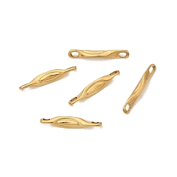 Настоящее золото 18K 304 подвески-соединители для коньков из нержавеющей стали, ионное покрытие (ip), реальный 18 k позолоченный, 12x1.5x2.3 мм, отверстие : 1.1 мм