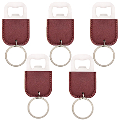 Коричневый 5 шт. открывалки для бутылок из нержавеющей стали, обтянут искусственной кожей, прямоугольные, коричневые, 108 мм