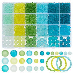 (52) Непрозрачная лаванда 1332шт. 24 стили наборы прозрачных стеклянных бусин, для изготовления украшений из бисера, матовые, круглые, разноцветные, 4~10 мм, отверстие : 1~1.6 мм