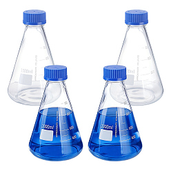 Claro Frasco de vidrio reutilizable para reactivos con tapa de rosca., cono, Claro, 130x208 mm, diámetro interior: 31.5 mm, capacidad: 1000 ml (33.82 fl. oz)
