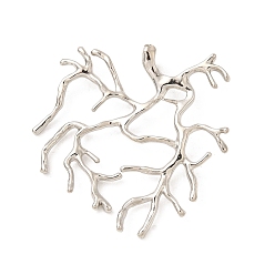 Платина Латунные подвески, ветки прелести, стойки покрытие, без кадмия и без свинца, платина, 33.5x31.5x1.5 мм, отверстие : 3x2.8 мм