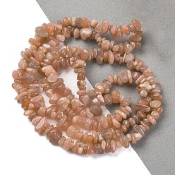 Multi-Moonstone Hebras de cuentas con chips de piedras lunares naturales, 5~8x5~8 mm, agujero: 1 mm, alrededor de 31.5 pulgada