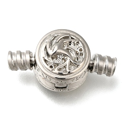 Платина Латуни европейского стиля застежками, без никеля , волк, платина, 22.5 мм, отверстие : 3.2 мм