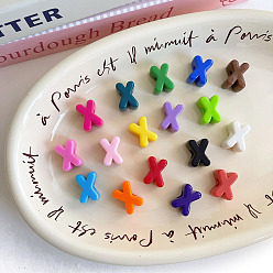 Letter X Непрозрачный акрил европейского бисера, бусины с большим отверстием, разноцветные, Письмо X, 20.7x16.6x13.7 мм, отверстие : 6.3 мм, Около 167 шт / 500 г