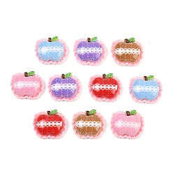 Яблоко Непрозрачные кабошоны из смолы, имитация еды, разноцветные, яблоко, 19.5x23x8 мм